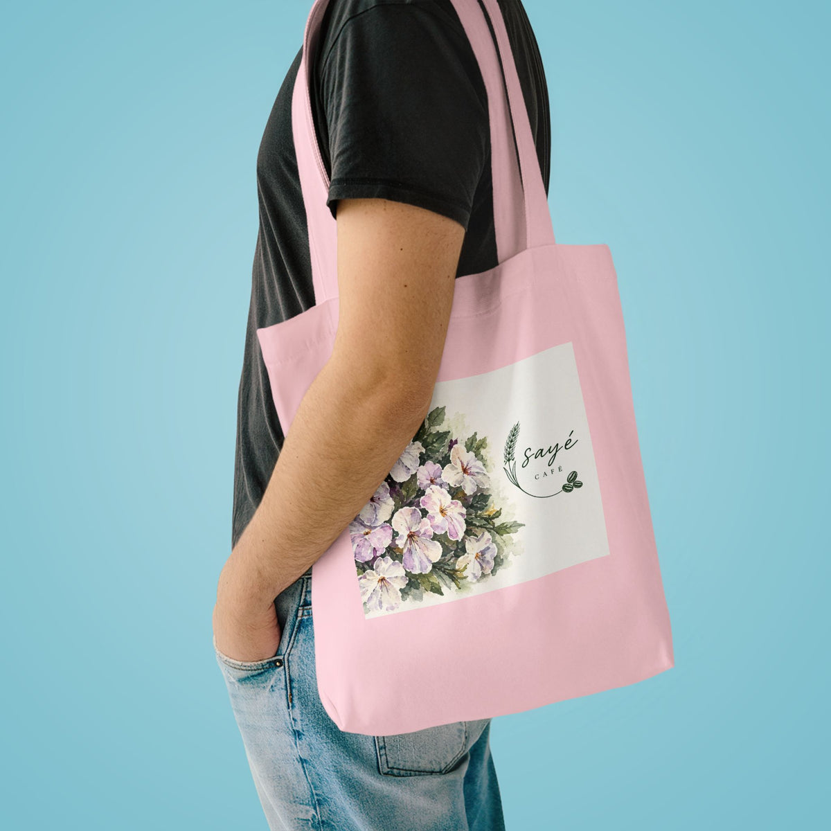 Floral Purple Poppies Tote — Watercolor Cotton Market Bag