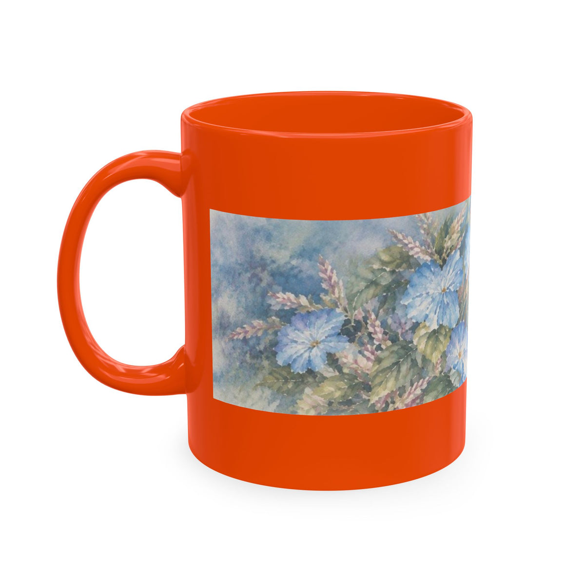 Floral Watercolor Ceramic Mug — Lavender Phlox Garden Coffee Cup