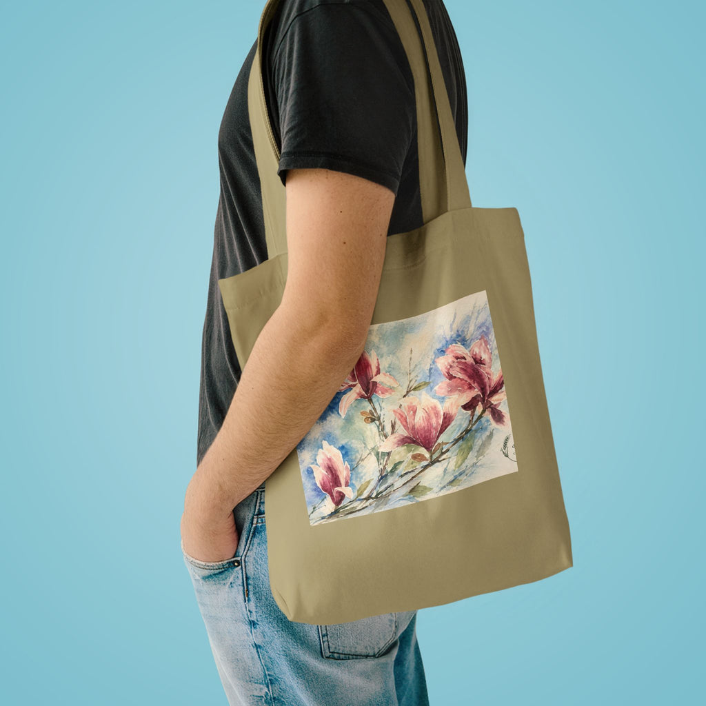 Floral Watercolor Tote Bag — "Sage" Botanical Cotton Shopper