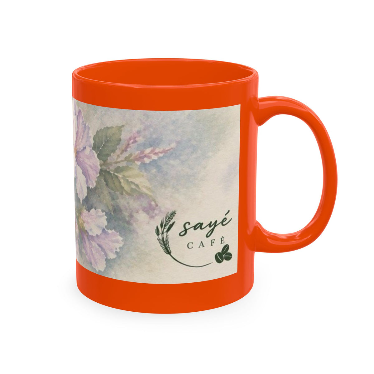Floral Blue Hydrangea Ceramic Mug — Vintage Garden Coffee Cup