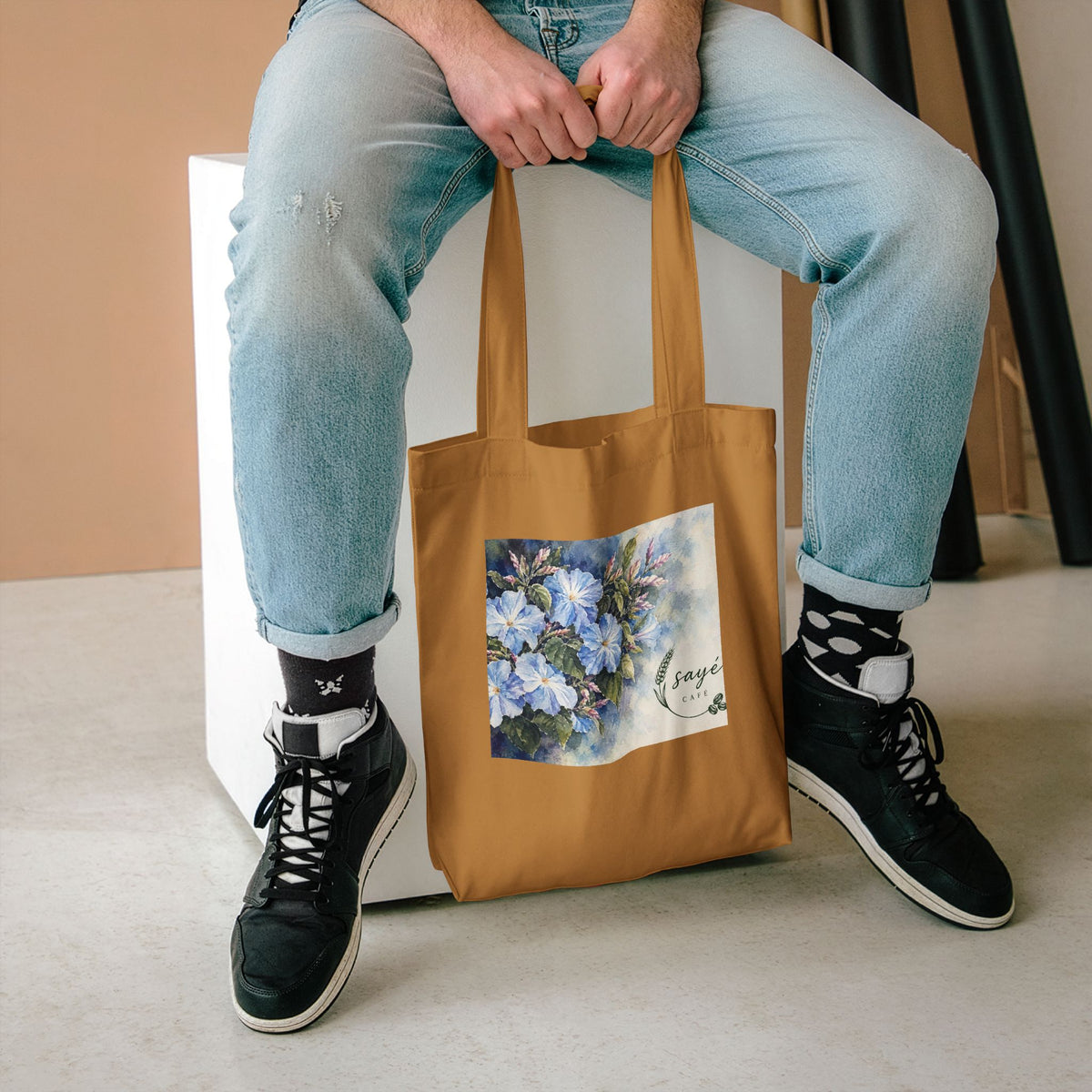 Canvas Tote Bag — Pink Watercolor Poppies Floral Market Tote