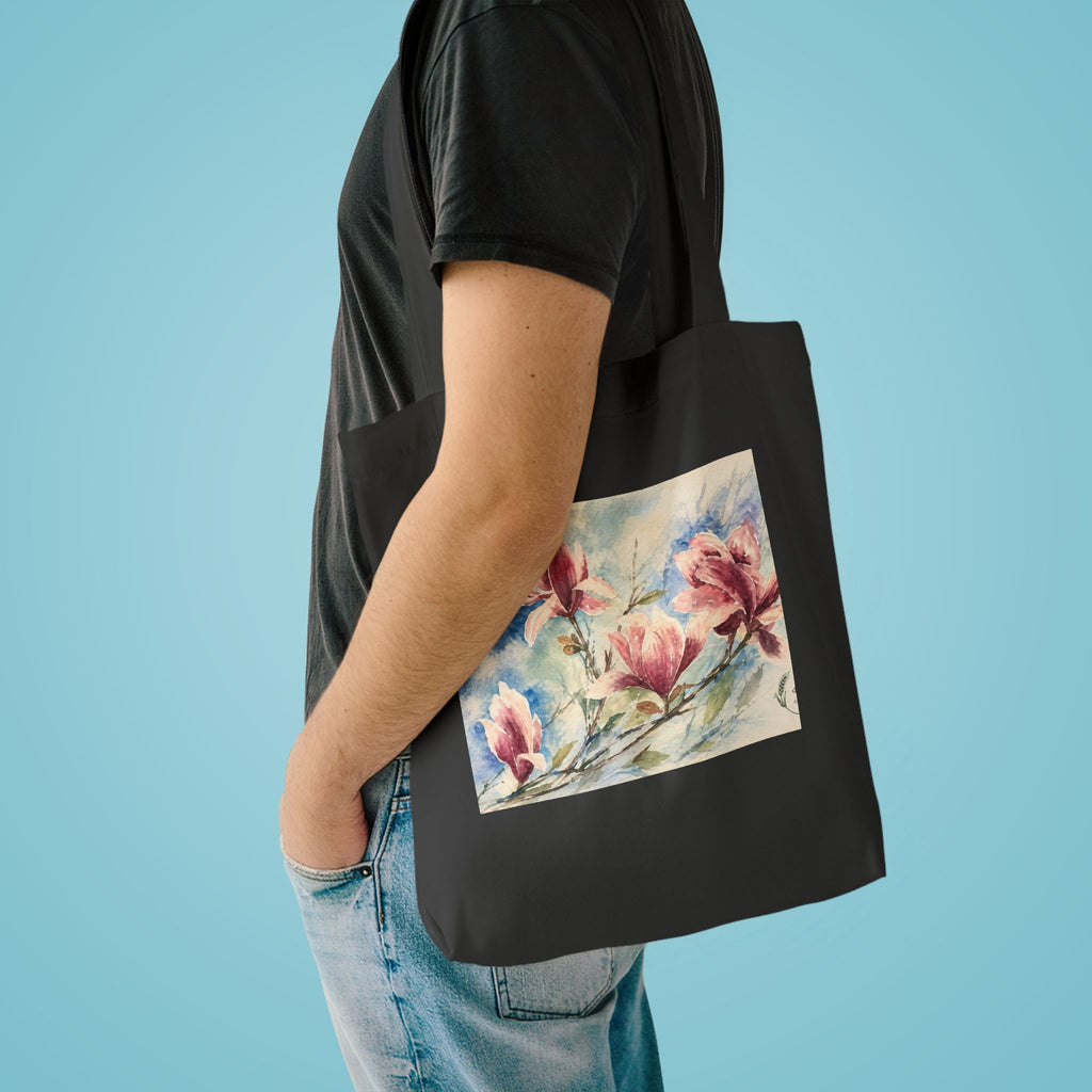 Floral Watercolor Tote Bag — "Sage" Botanical Cotton Shopper