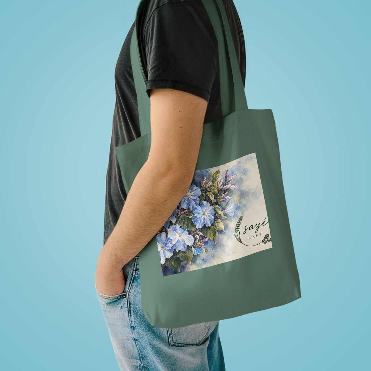 Canvas Tote Bag — Pink Watercolor Poppies Floral Market Tote