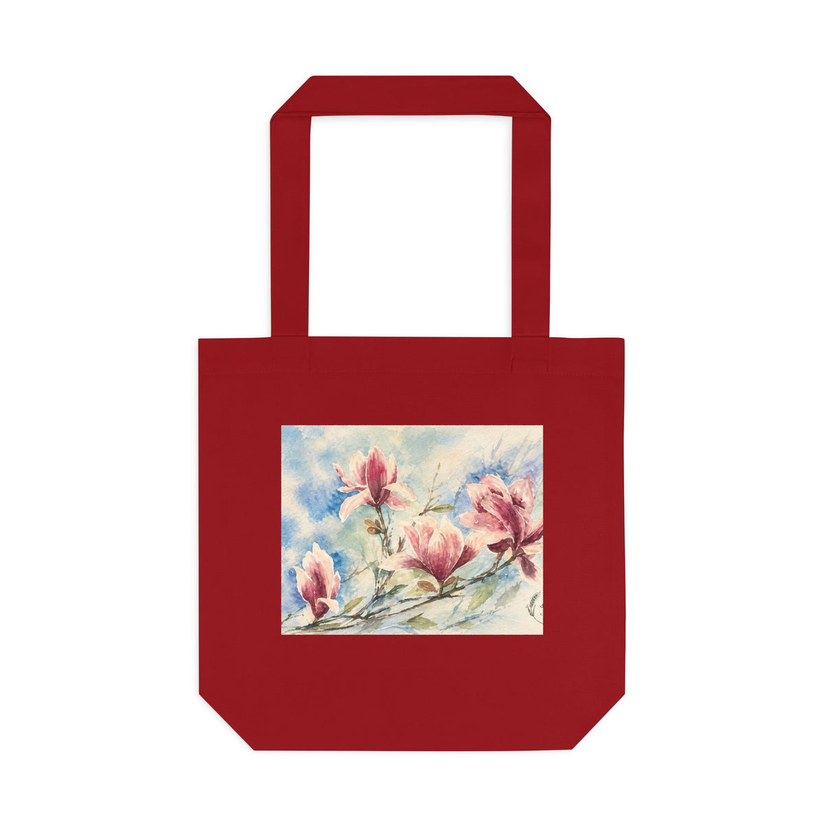 Floral Watercolor Tote Bag — "Sage" Botanical Cotton Shopper