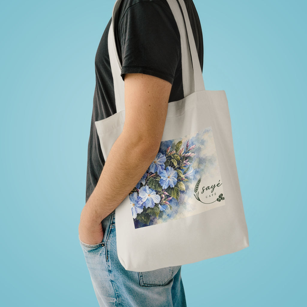 Canvas Tote Bag — Pink Watercolor Poppies Floral Market Tote