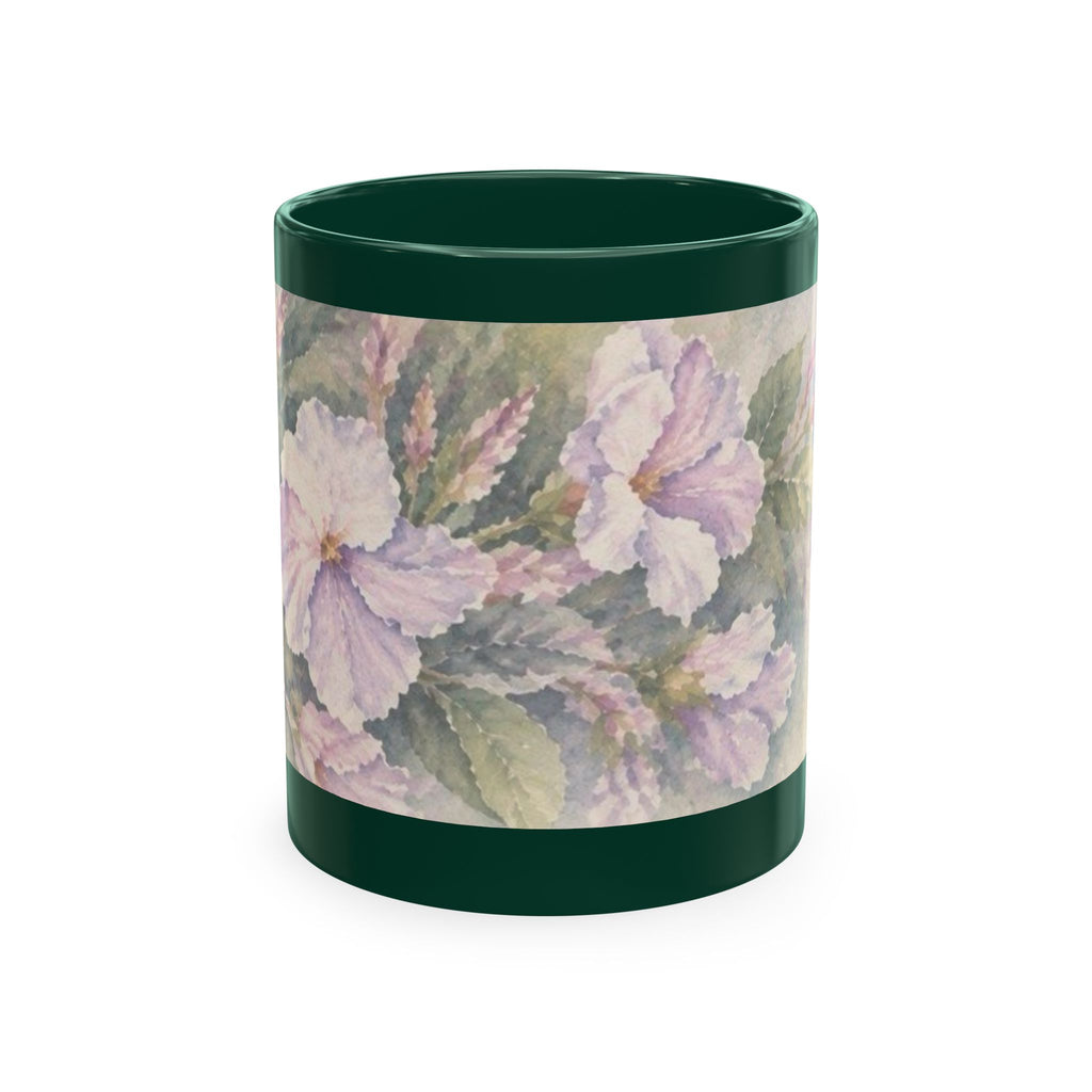 Floral Blue Hydrangea Ceramic Mug — Vintage Garden Coffee Cup