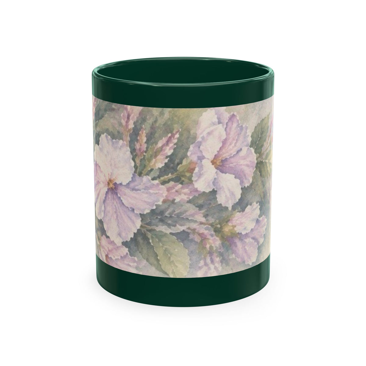 Floral Blue Hydrangea Ceramic Mug — Vintage Garden Coffee Cup