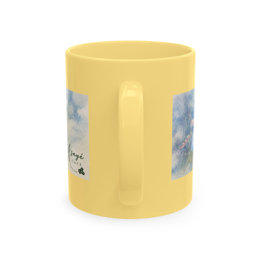 Floral Watercolor Ceramic Mug — Lavender Phlox Garden Coffee Cup