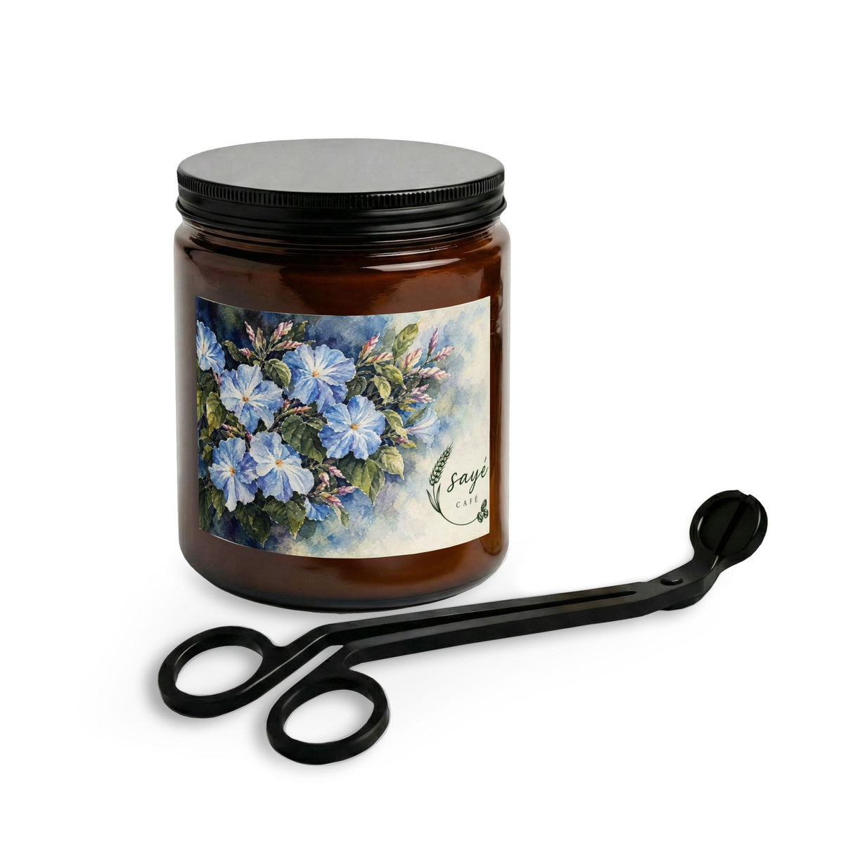 Gift Set, Scented Candle Jar — Coffee & Wheat Aromatherapy Candle with Wick Trimmer