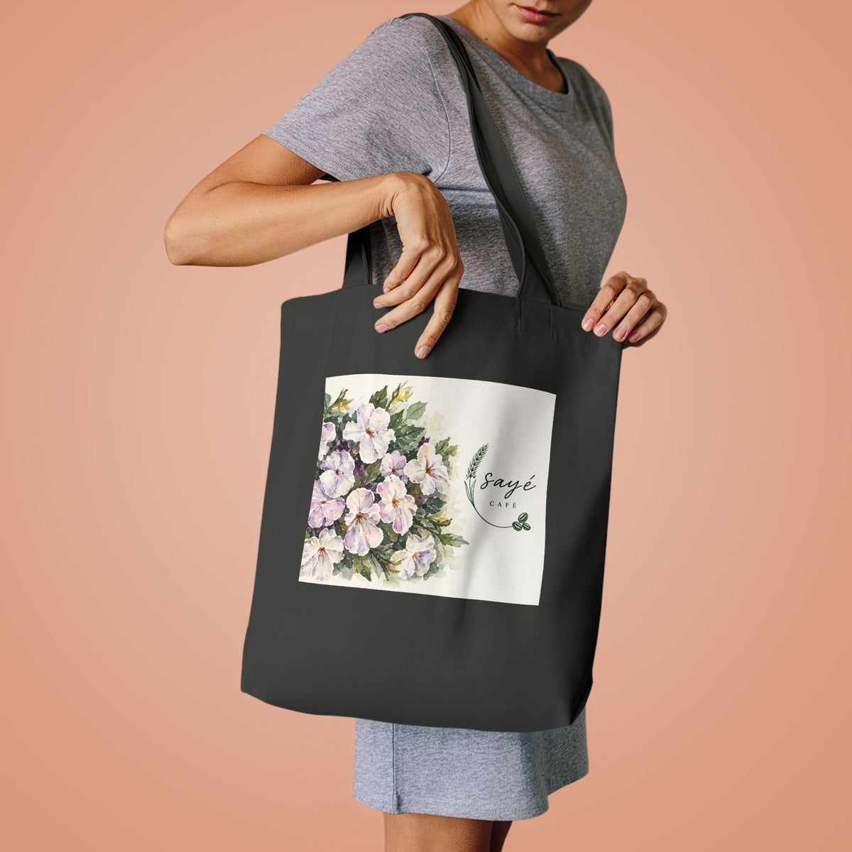 Floral Purple Poppies Tote — Watercolor Cotton Market Bag