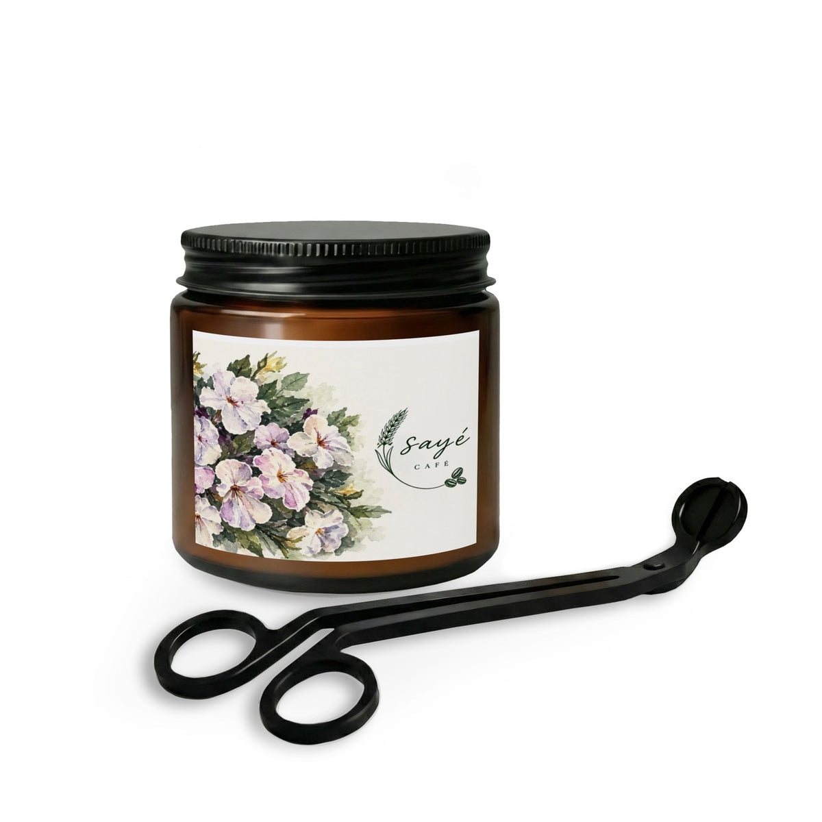 Gift Set, Scented Candle Jar — Coffee & Wheat Aromatherapy Candle with Wick Trimmer