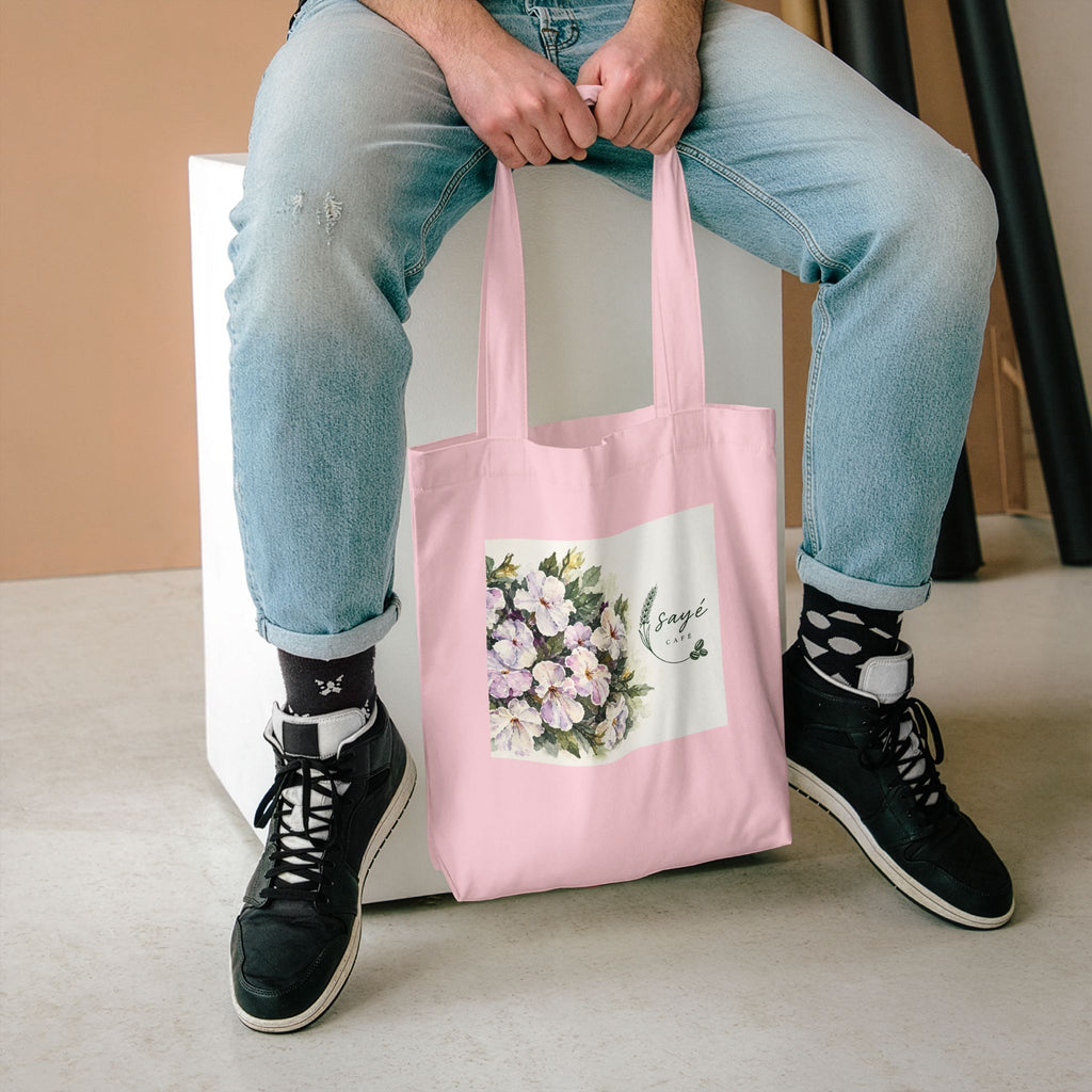Floral Purple Poppies Tote — Watercolor Cotton Market Bag