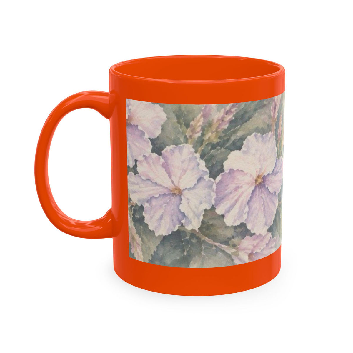 Floral Blue Hydrangea Ceramic Mug — Vintage Garden Coffee Cup