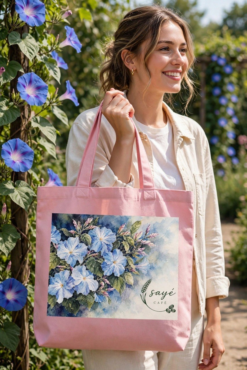 Canvas Tote Bag — Pink Watercolor Poppies Floral Market Tote