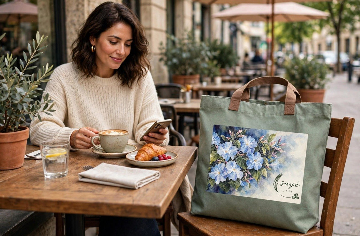 Canvas Tote Bag — Pink Watercolor Poppies Floral Market Tote