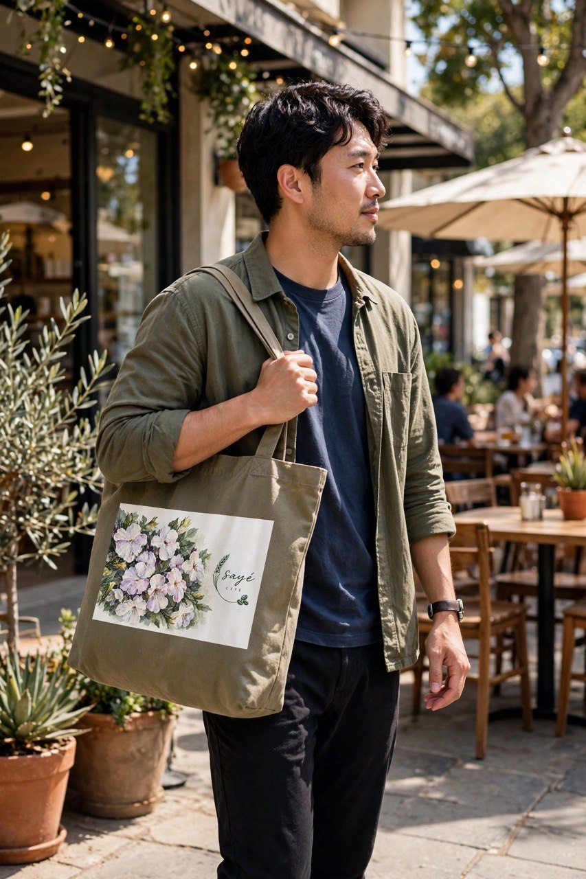 Floral Purple Poppies Tote — Watercolor Cotton Market Bag
